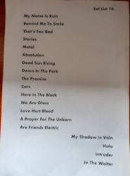 Gary Numan Bournemouth Setlist 2019